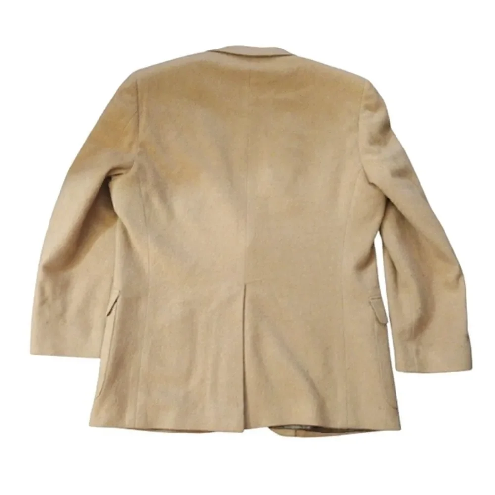 VTG 90s Bergren's Tacoma‎ Beige Camel Hair Blend Sport Coat Blazer SZ 42R